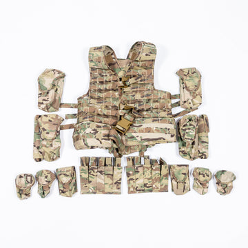 Custom Multicam 6sh117 Tactical Vest and Pouch Set