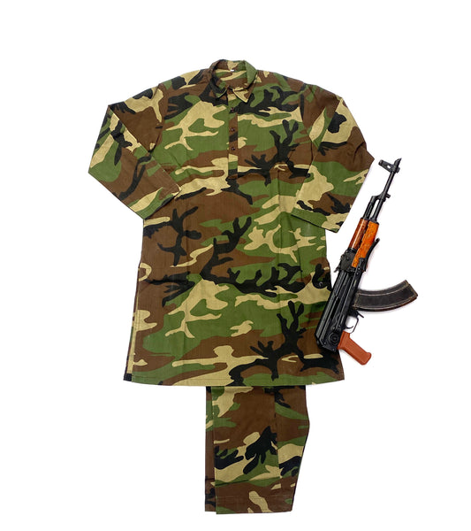 Afghan-style Camouflage Salwar Kameez